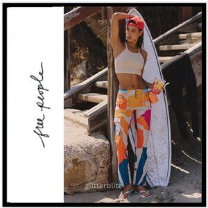 Free People Movement Cascade Printed Flares Surf Rays NWT